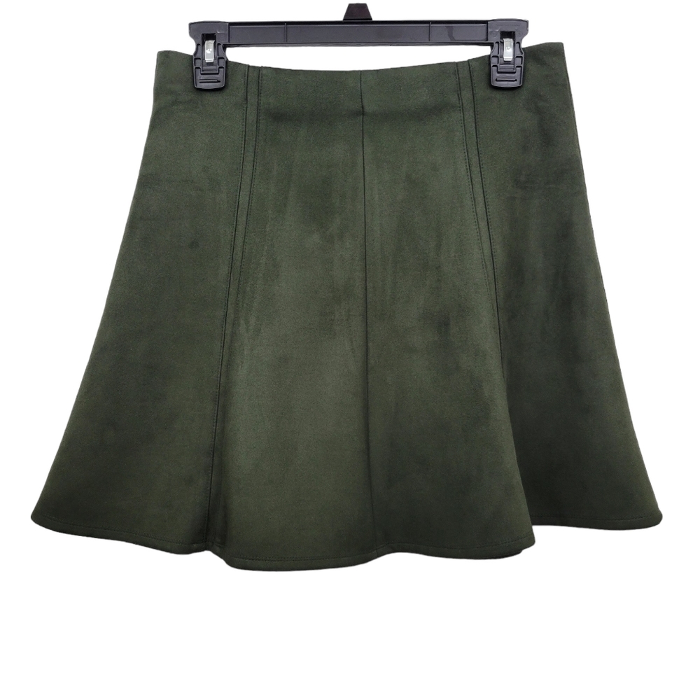 Loft Outlet Green Suede Feel Skirt Size 2